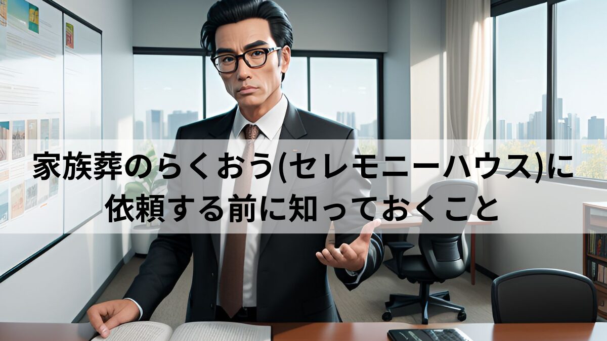 家族葬のらくおう（セレモニーハウス）に依頼する前に知っておくこと